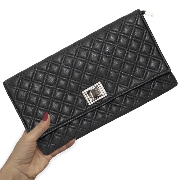 Black Cocobella Quilted Envelope Clutch | Evening Handbag | Purse - Picture 8 of 8